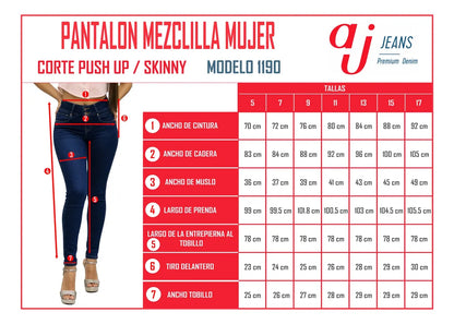 Pantalón De Mezclilla Para Mujer Skinny Mod 1190 Stone