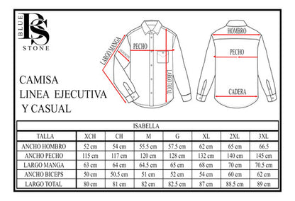 Camisa Hombre Moda Juvenil Isabella Rosa Manga Larga