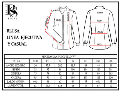 Blusa Manga Larga Modelo - Kansas Cuello V Vino