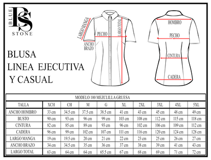 Blusa Manga Corta Modelo - Mezclilla Gruesa