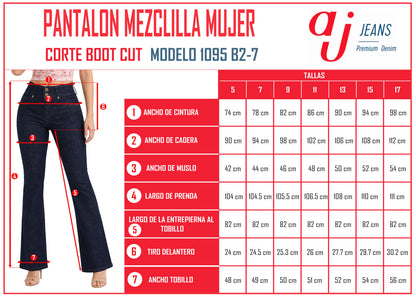 Pantalón De Mezclilla Para Mujer Boot Cut Mod 1095B2-7