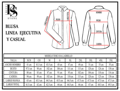 Blusa Manga Larga Modelo - Toscana 02 Ladrillo